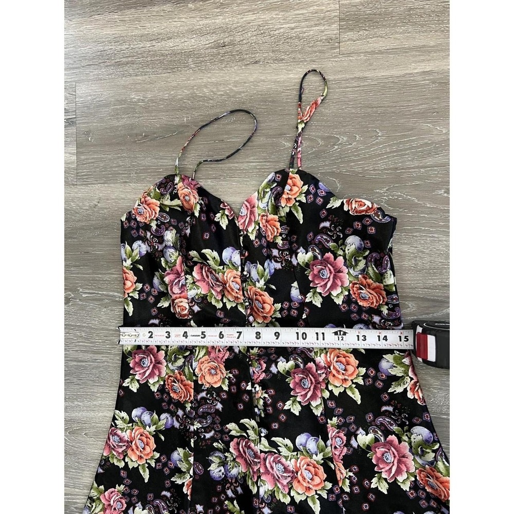 Victoria's Secret Women's S Black Floral Satin Slip Dress - Picture 6 of 8
